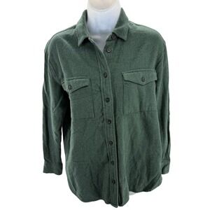 Madewell Green Cotton Flannel‎ Long Sleeve Womens Shirt XSmall